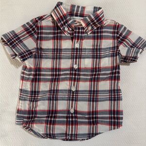 Janie and Jack Red and Blue Button Down Shirt